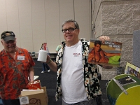 Pat Porter collects his Friday night raffle prize at the Blue Ticket Raffle Saturday night - see what happens when you aren&#39;t there to pick your own prize!